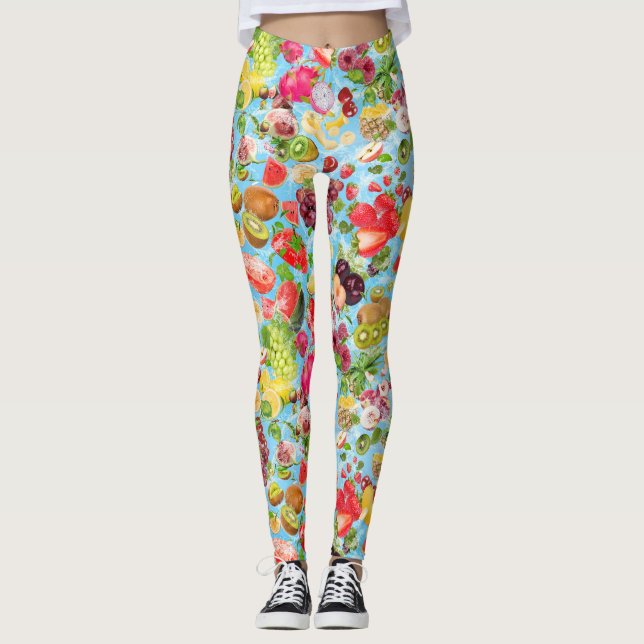 Tropische Früchte mit Mundwasser Leggings (Vorderseite)