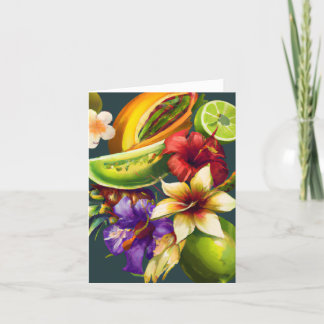 Tropische Früchte Pflanze Blume, die Napkins als Dankeskarte