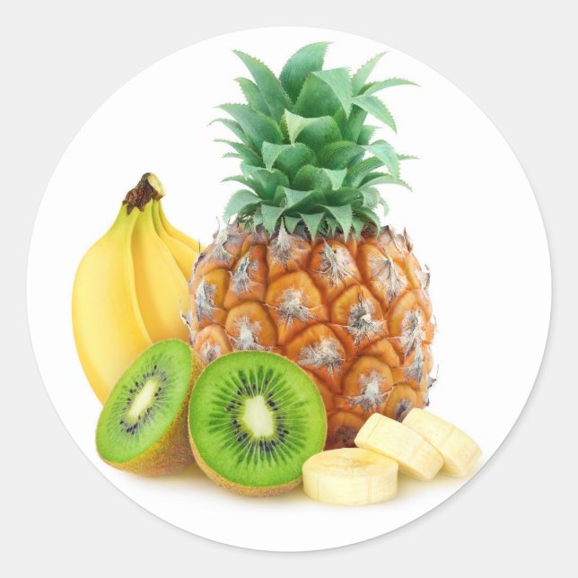 Tropische Früchte Runder Aufkleber (Vorderseite)