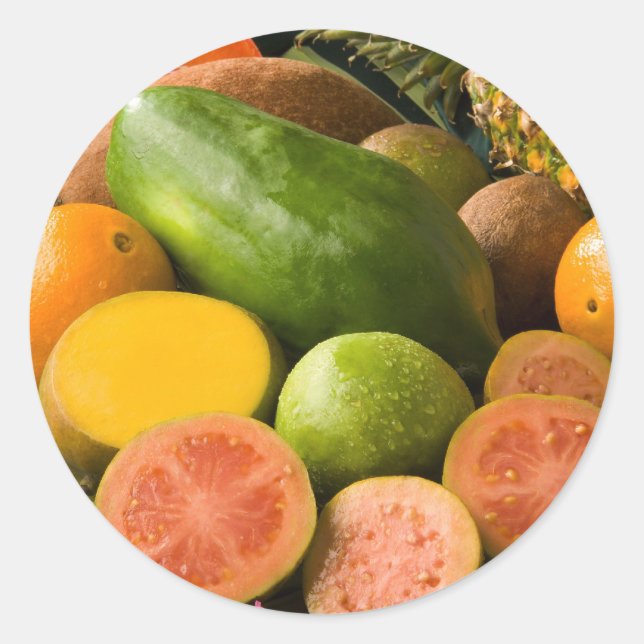 Tropische Früchte Runder Aufkleber (Vorderseite)