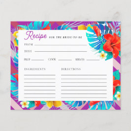 Tropische Fuchsia Brautparty Rezept Card