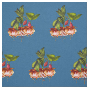 Tropische Fuchsias & Hummingbird gestrichen Stoff