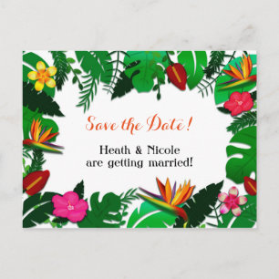 Tropische Gartenblätter Save-the-Date-Postkarte Ankündigungspostkarte