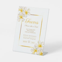 Tropische Gastgeschenke Hochzeiten aus weißem gold Sockelschild