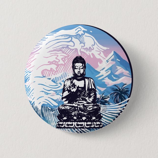 Tropische Gebirgswelle Buddhas Button (Vorderseite)