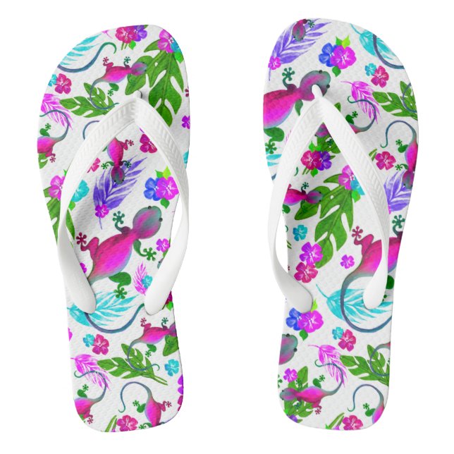 Tropische Geckos Flip Flops (Fußbett)