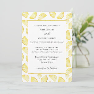 Tropische gelbe Ananas Hochzeit   Einladung