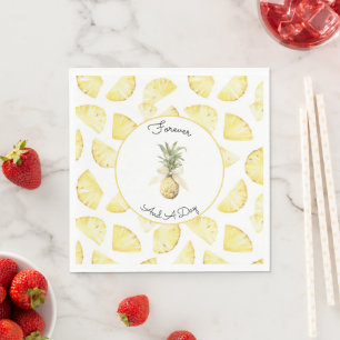 Tropische gelbe Ananas Hochzeit Serviette