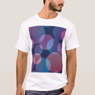 Tropische Geometrie: Violett- und rosafarbene Nach T-Shirt