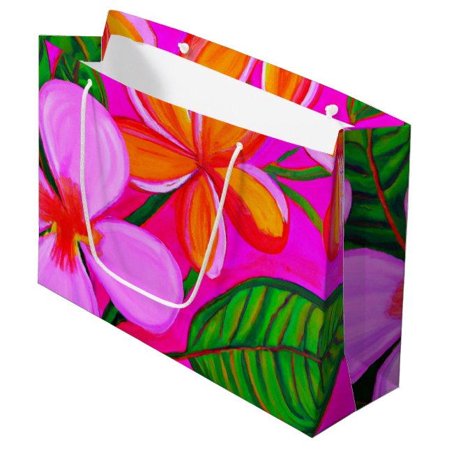 Tropische Geschenktasche Große Geschenktüte (Vorderseite Schrägansicht)