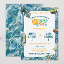 Tropische Geschwister-Joint-Poolparty-Geburtstagsf