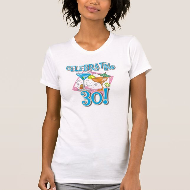 Tropische Getränke, die 30 feiern T-Shirt (Vorderseite)