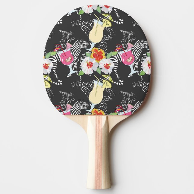 Tropische Getränke mit Tieren Tischtennis Schläger (Vorderseite)
