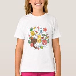 Tropische Getränke Süßer Sommer Cocktail Mädchen T T-Shirt