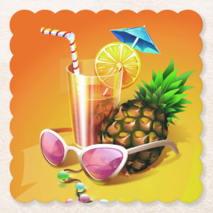 Tropische Getränke-Untersetzer Untersetzer