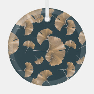 Tropische Ginko-Palmen-Blätter, hawaiianisches Mus Ornament Aus Glas