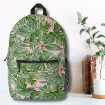 Tropische Girls mit hübschem Rosa Bedruckter Rucksack<br><div class="desc">Dieses niedliche und einfache Druckbild sieht aus wie ein ruhiger rosa und grüner Vintager Blumendruck mit tropischem Flair! Palme Blätter, Monstera Blätter und mehr. Ideal für Geschenke oder Produkte. Einfache, moderne rosa Palmenblätterwand mit tropischer Blumenwand bedruckter Rucksack. Ideal für den Rücken in die Schule für Ihre Kinder oder für einen...</div>