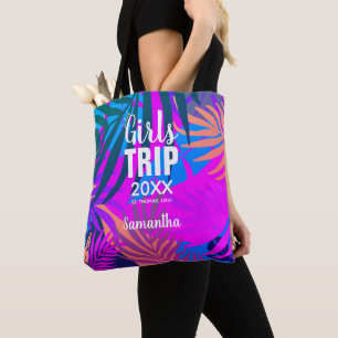 Tropische Girls-Reise mit Krone, Jahr und Name Tasche