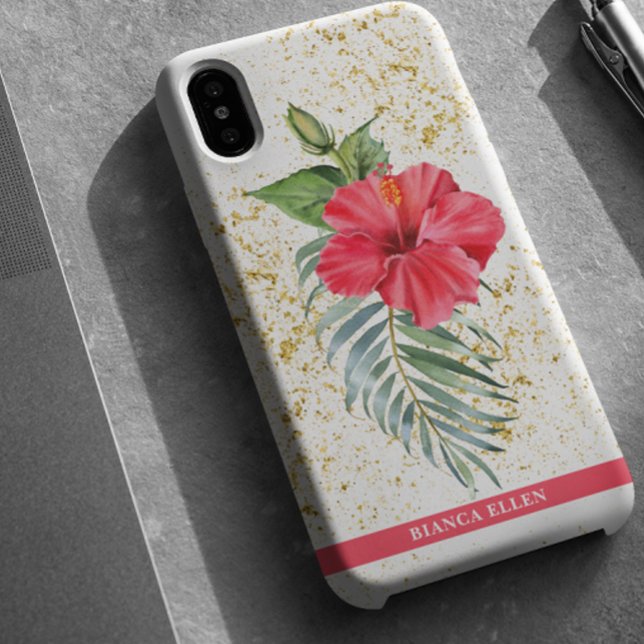 Tropische Glitzern aus Floral iPhone 16 Plus Hülle (Von Creator hochgeladen)