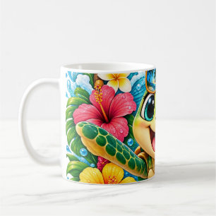 Tropische glückliche Meeresschildkröte Kaffeetasse