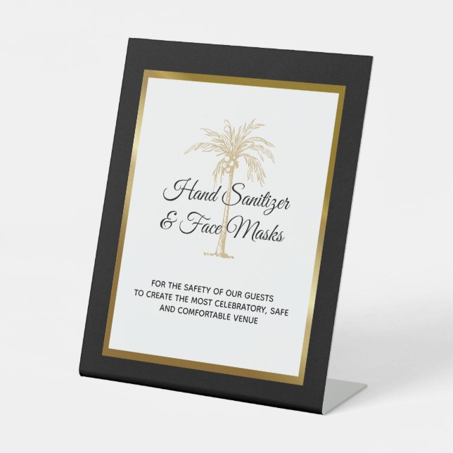 Tropische Goldpalme Tree Hochzeitssanitärversorgun Sockelschild (Vorderseite)