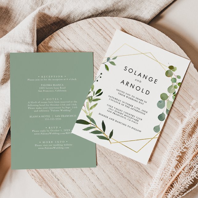 Tropische grüne Blätter - Feierliche Hochzeit Einladung (Von Creator hochgeladen)