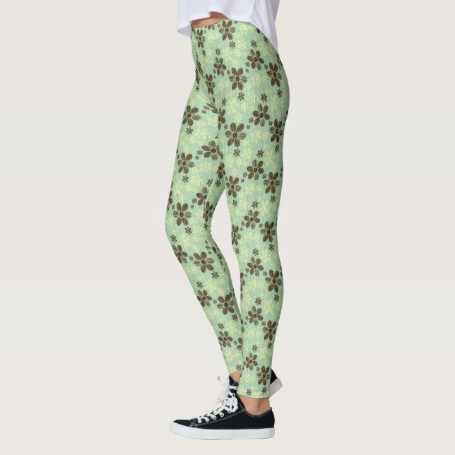 Tropische grüne Leggings (Links)