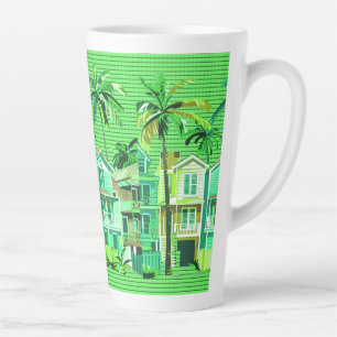 Tropische grüne Strandhäuser Milchtasse