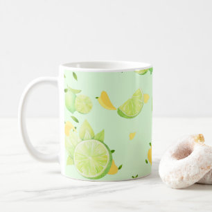 Tropische grüne Zitrusfrüchte SOMMER Orangenlemon Kaffeetasse