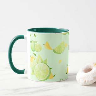 Tropische grüne Zitrusfrüchte SOMMER Orangenlemon Tasse