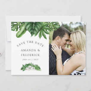 Tropische Grünpflanzen Geometrische Hochzeit Bewah Save The Date