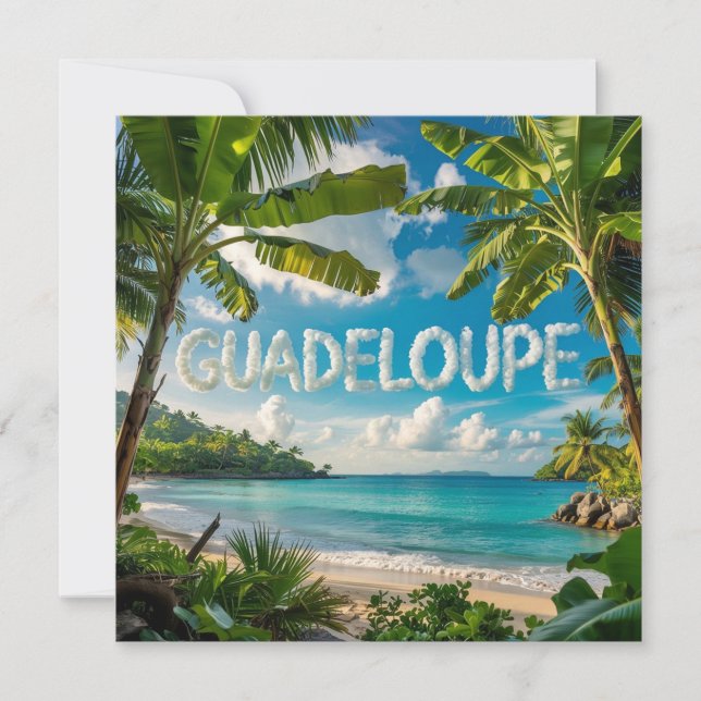 Tropische Guadeloupe Karibische Landschaft Aquarel (Vorderseite)