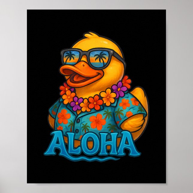 Tropische Gummiente Hawaiian Lei Aloha Gummi-Ente Poster (Vorne)