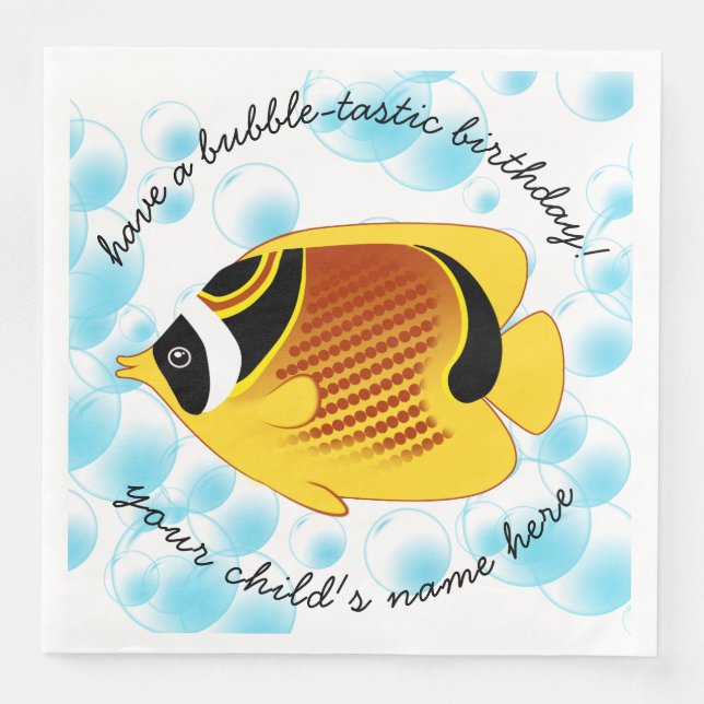 Tropische Halfmonde Butterflyfish Exotische Meeres Serviette (Vorderseite)
