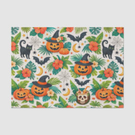 Tropische Halloween-Kürbisse Seidenpapier