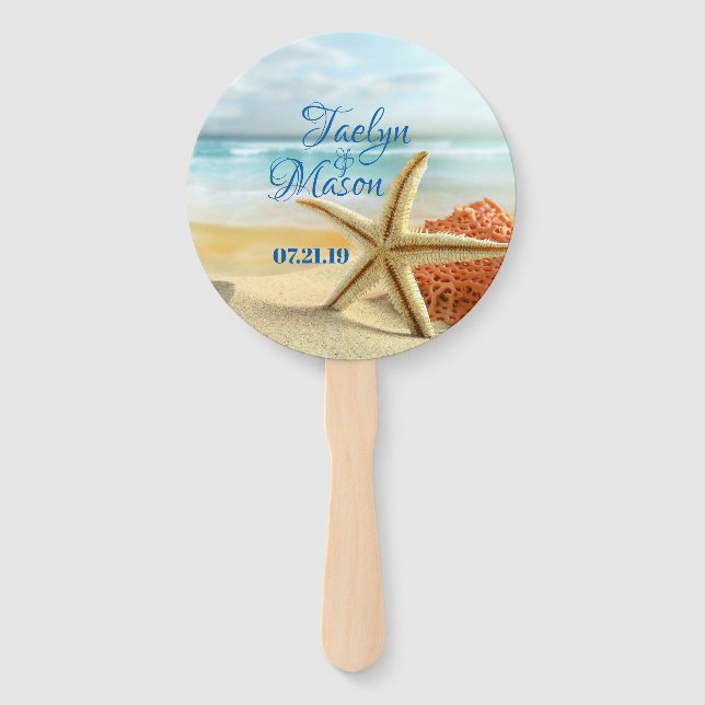 Tropische Händchenfans für Hochzeiten Fächer (Rückseite)