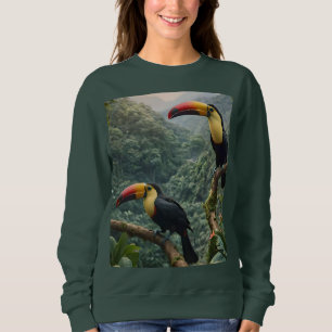 Tropische Harmonie: Zwei Toucans auf der Canopy, Sweatshirt