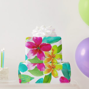 Tropische Hawaii-Plumerie-Rosa-Frangipani-Blumen Geschenkpapier