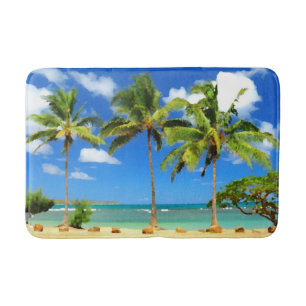 Tropische Hawaii-Sommer-Strand-Palmen Badematte