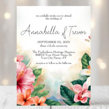 Tropische hawaiianische Blumen Bunte Hochzeit