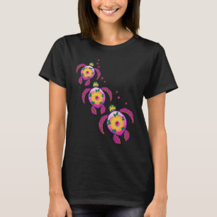 Tropische Hawaiianische Honu-Schildkröten T-Shirt
