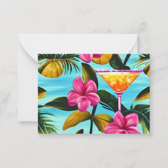 Tropische Hawaiianische Note Card Mitteilungskarte (Vorderseite)