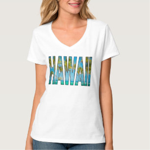 Tropische hawaiianische Palmen Typografie T-Shirt