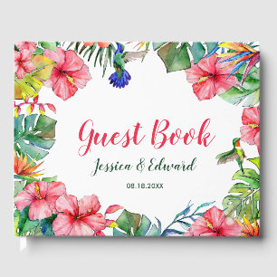 Tropische Hawaiianische Rahmenhochzeit Gästebuch