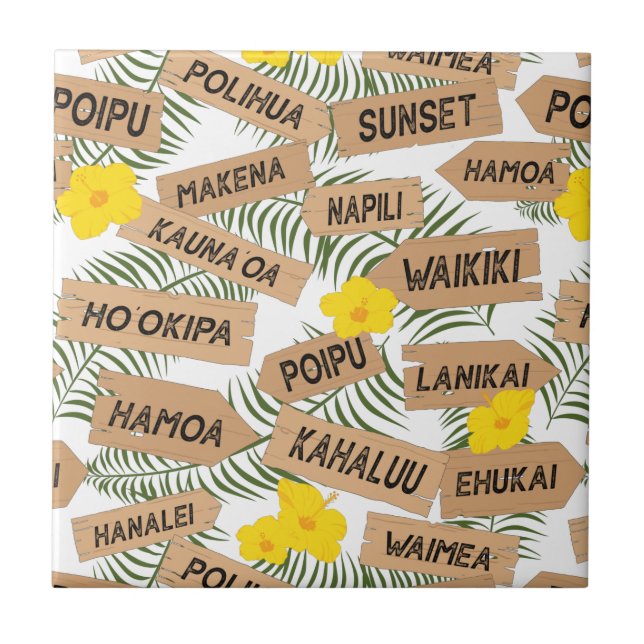 tropische hawaiianische Strände Fliese (Vorderseite)