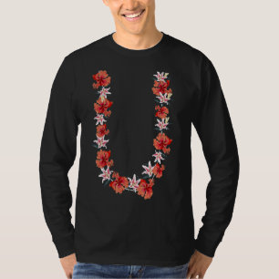 Tropische hawaiische Blume Kette Sommerurlaub Lei T-Shirt