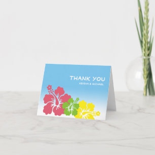 Tropische hawaiische Hibiskus-Blume danken Ihnen Dankeskarte