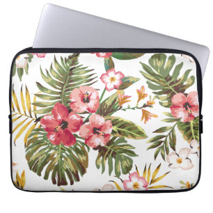 Tropische Hibiskus-Blumen-Blumenlaptop-Hülse Laptopschutzhülle
