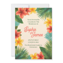 Tropische Hibiskus-Blumen-Hochzeitseinladung
