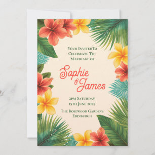 Tropische Hibiskus-Blumen-Hochzeitseinladung Einladung